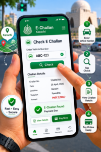Check E Challan Karachi homepage on Sindh Police website