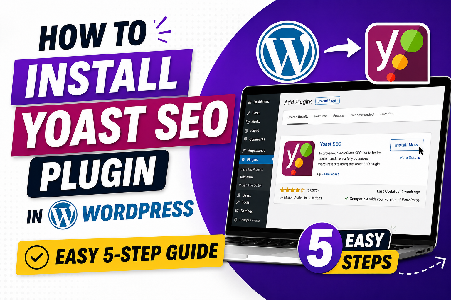 How to Install Yoast SEO Plugin in WordPress (Easy 5-Step Guide)